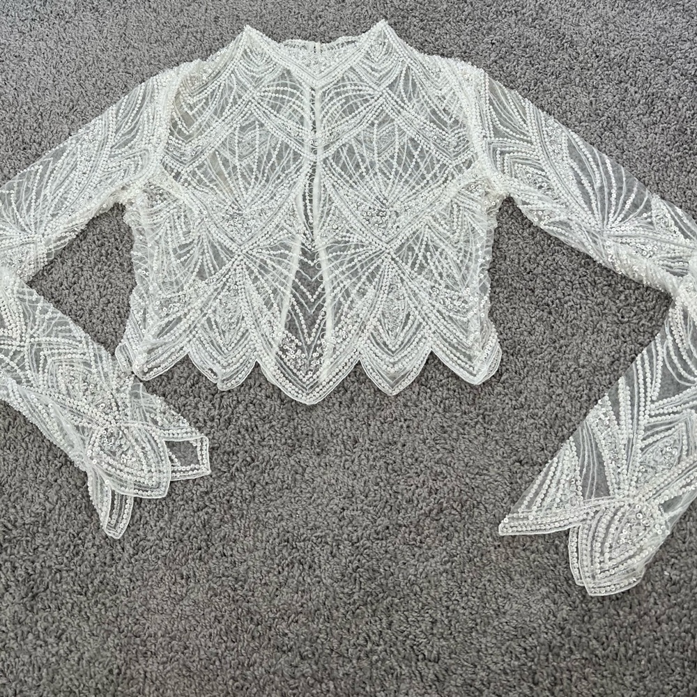 Eva Lendel Amani Bridal Bolero for Wedding Dress Contemporary 1920s Flapper Glam - Picture 11 of 16